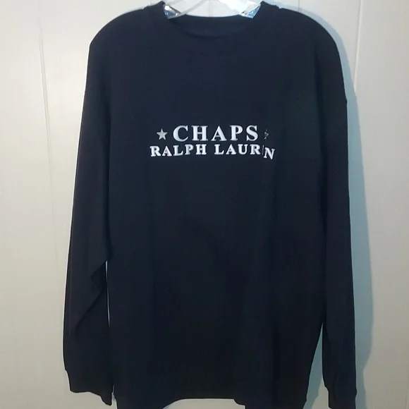 Vintage RL CHAPS Sz L Navy sweat shirt - Picture 1 of 10
